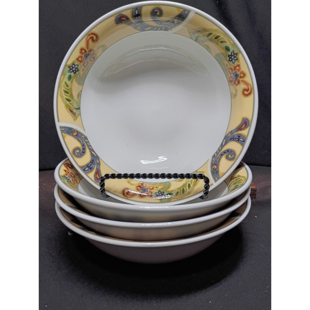 Oneida Erin’s Paisley Soup Cereal Bowls Set of 4 6.5" Casual Settings
